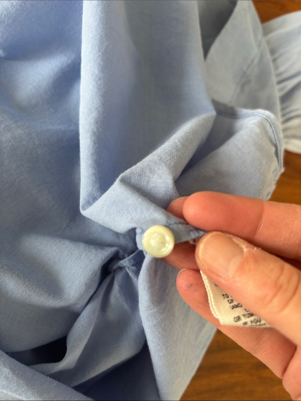 Alex Mill Blake Ruffle Shirt In Cotton Voile In Coastal Blue S - Picture 11 of 11